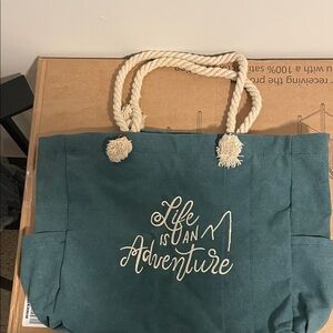 Teal Adventure Tote Bag